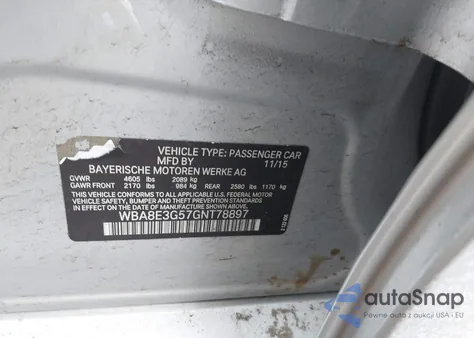 2016 BMW 328I xDrive from USA, damaged, VIN WBA8E3G57GNT78897